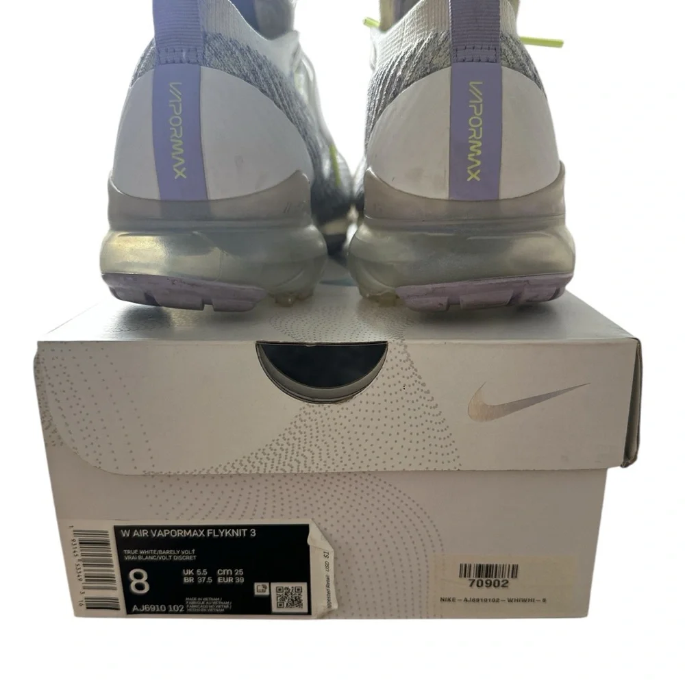 Nike VaperMax flying grey purple and White Athletic Sneakers with Knit Upper - Picture 7 of 11